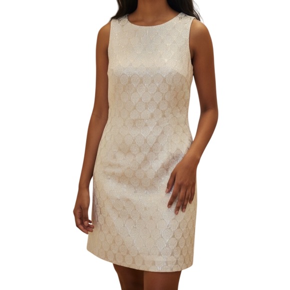 Eliza J Dresses & Skirts - Eliza J Sleeveless Metallic Brocade Sheath Size 10 Dress Party New Years Holiday